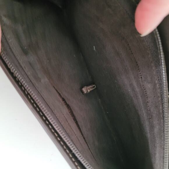 GUCCI Vintage Wallet Bifold Brown Designer Large Retro Clutch Suede - Picture 7 of 13